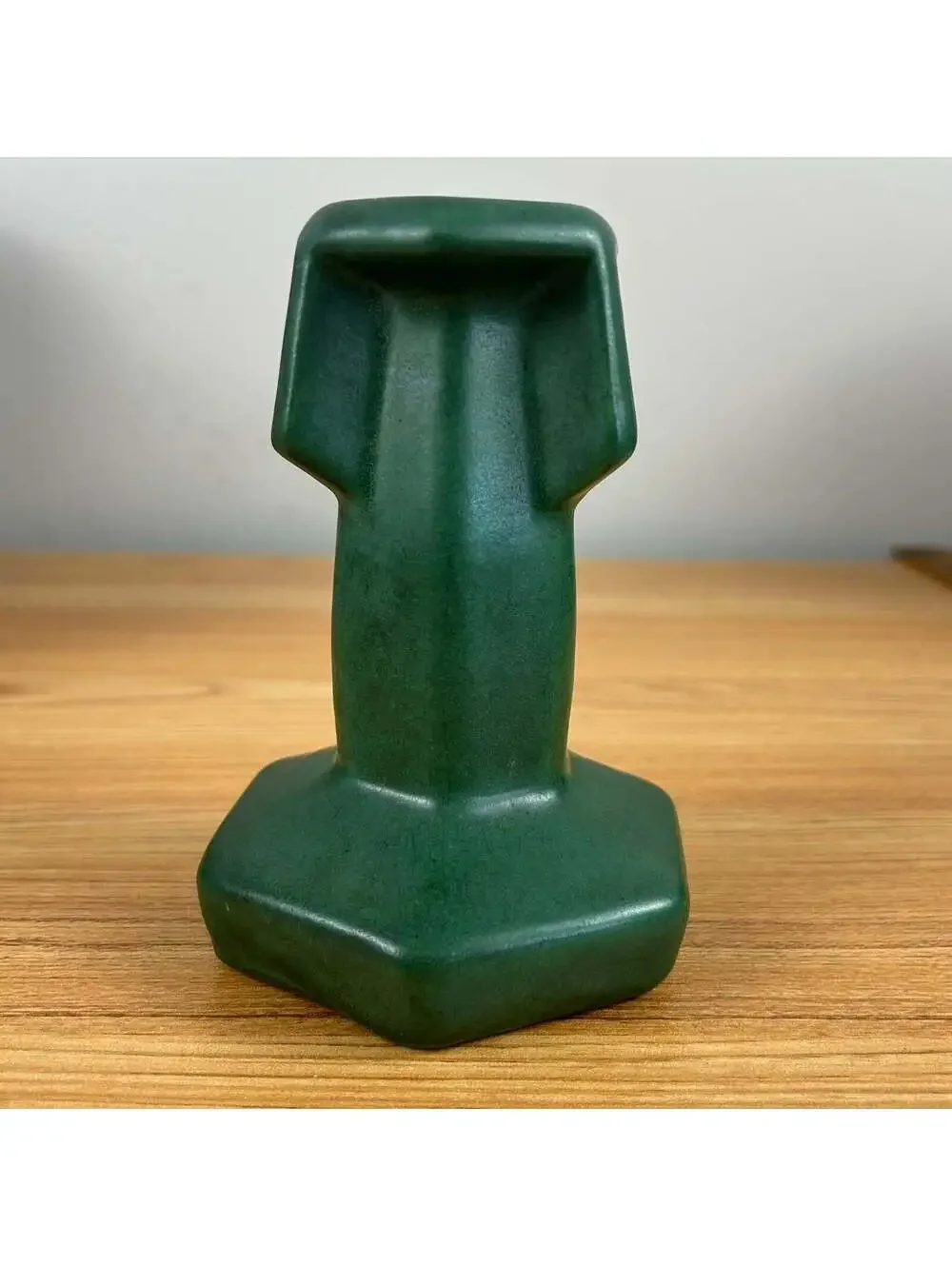 Weller Bedford 1910 Matte Green Arts And Crafts Pottery Hexagonal Candlestick
